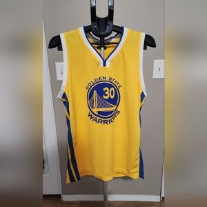 Golden State Warriors Yellow CURRY #30 Jersey YOUTH (no Size Tag Approx Size L)